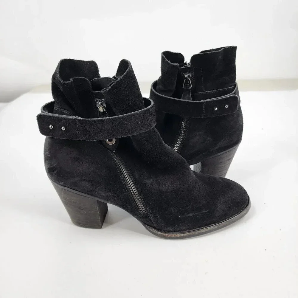 Paul Green Black Nubuck Sheridan Ankle Size Zip Comfort Chic Size 8‎